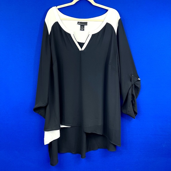 Lane Bryant Tops - 🚫SOLD! |•LANE BRYANT•| Pretty Black & White Blouse / Tunic Size 26/28